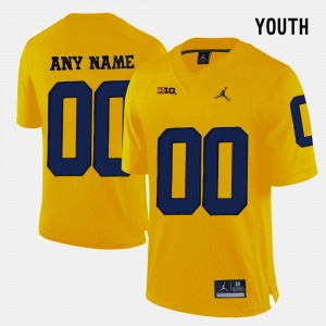 #00 Michigan Wolverines For Kids College Limited Football Customized Jerseys - Yellow