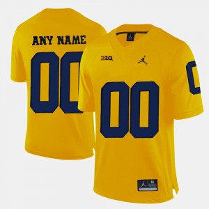 #00 Michigan Wolverines Mens College Limited Football Custom Jersey - Yellow