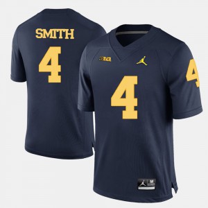 #4 De'Veon Smith Michigan Wolverines College Football For Men's Jersey - Navy Blue