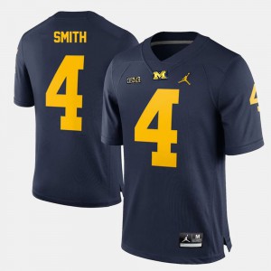 #4 De'Veon Smith Michigan Wolverines College Football For Men's Jersey - Navy