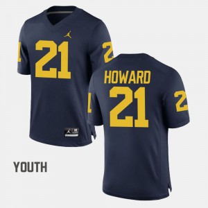 #21 desmond Howard Michigan Wolverines Kids College Football Jersey - Navy