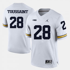 #28 Fitzgerald Toussaint Michigan Wolverines College Football For Men's Jersey - White