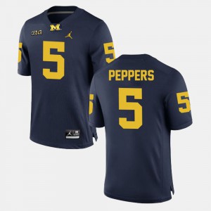 #5 Jabrill Peppers Michigan Wolverines Men Alumni Football Game Jersey - Navy