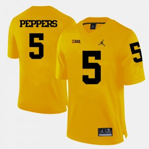 #5 Jabrill Peppers Michigan Wolverines College Football For Men Jersey - Yellow