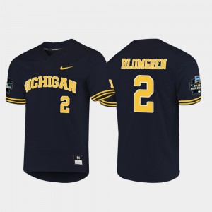 #2 Jack Blomgren Michigan Wolverines For Men 2019 NCAA Baseball College World Series Jersey - Navy