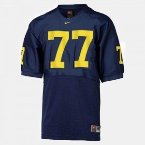 #77 Jake Long Michigan Wolverines Mens College Football Jersey - Blue