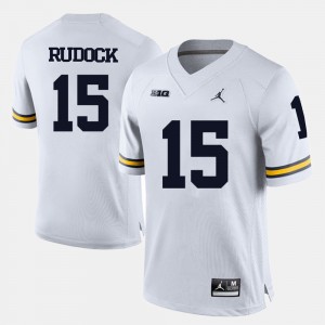 #15 Jake Rudock Michigan Wolverines College Football For Men's Jersey - White
