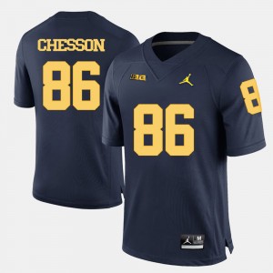 #86 Jehu Chesson Michigan Wolverines For Men's College Football Jersey - Navy Blue