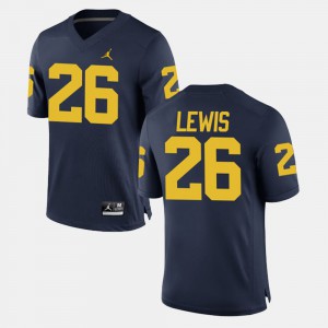 #26 Jourdan Lewis Michigan Wolverines Alumni Football Game Men's Jersey - Navy
