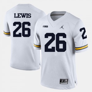 #26 Jourdan Lewis Michigan Wolverines For Men's College Football Jersey - White