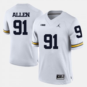 #91 Kenny Allen Michigan Wolverines For Men College Football Jersey - White
