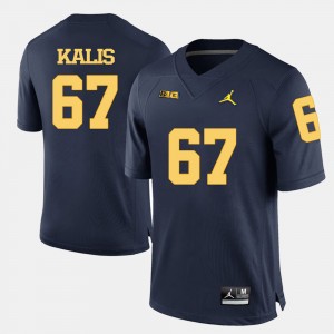 #67 Kyle Kalis Michigan Wolverines Men College Football Jersey - Navy Blue