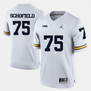#75 Michael Schofield Michigan Wolverines College Football Mens Jersey - White