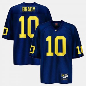 #10 Tom Brady Michigan Wolverines College Football Men's Jersey - Blue