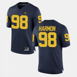 #98 Tom Harmon Michigan Wolverines For Men's Alumni Football Game Jersey - Navy