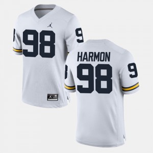 #98 Tom Harmon Michigan Wolverines Alumni Football Game Mens Jersey - White