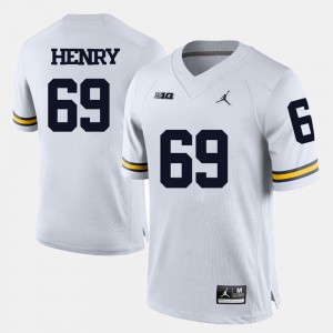 #69 Willie Henry Michigan Wolverines For Men's College Football Jersey - White