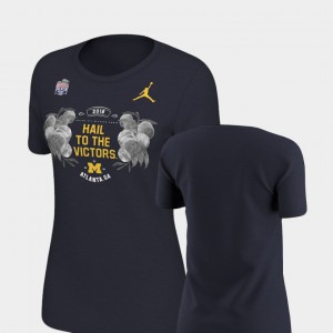 Michigan Wolverines 2018 Peach Bowl Bound Womens Verbiage T-Shirt - Navy