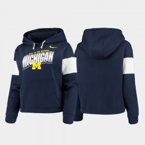 Michigan Wolverines Womens Local Pullover Hoodie - Navy