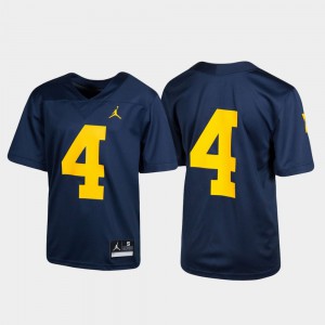 #4 Michigan Wolverines Untouchable Youth Football Jersey - Navy
