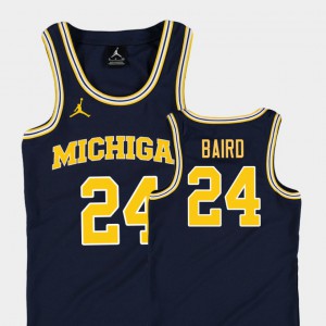 #24 C.J. Baird Michigan Wolverines College Basketball Jordan Replica For Kids Jersey - Navy