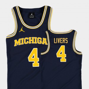 #4 Isaiah Livers Michigan Wolverines College Basketball Jordan Replica Kids Jersey - Navy
