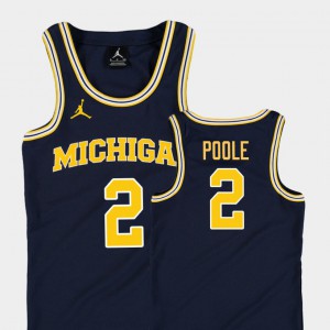 #2 Jordan Poole Michigan Wolverines Kids College Basketball Jordan Replica Jersey - Navy