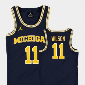 #11 Luke Wilson Michigan Wolverines College Basketball Jordan Replica Youth Jersey - Navy