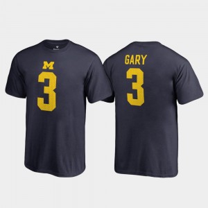 #3 Rashan Gary Michigan Wolverines Name & Number College Legends For Kids T-Shirt - Navy